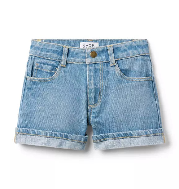 Denim Cuffed Short In Light Wash | Janie and Jack