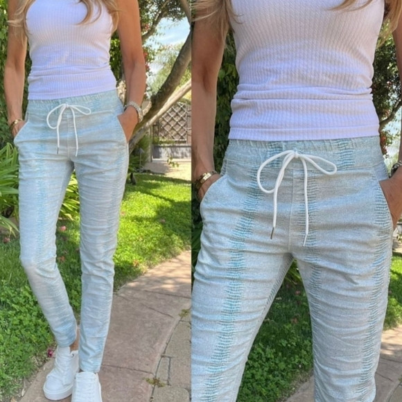 Bevy Flog 30 Shely Aqua Snake Drawstring Jogger Pants | Poshmark