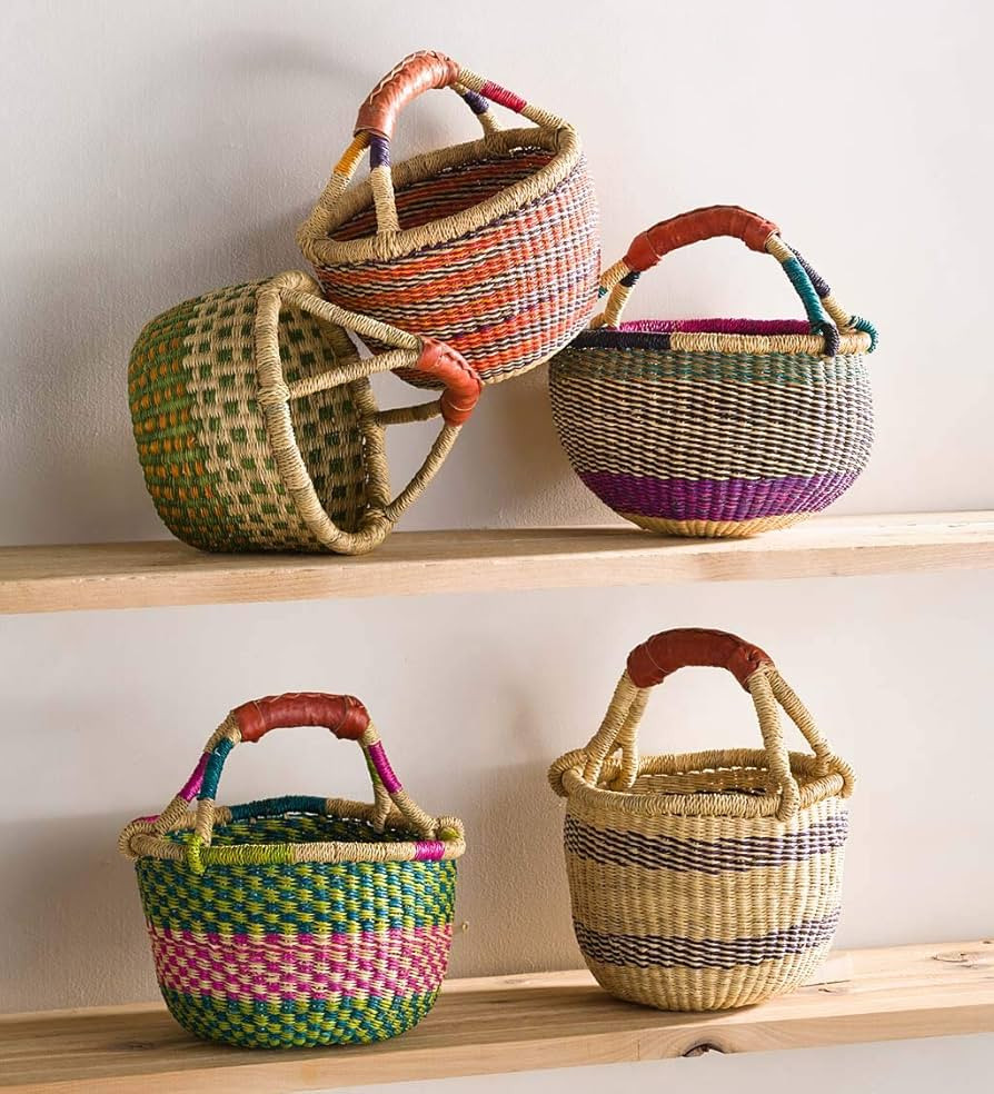 Vivaterra Handcrafted Mini Bolga Basket, 8" L x 8" W x 8" H | Amazon (US)