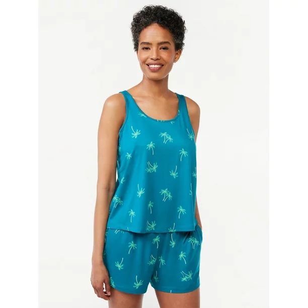 Joyspun Women’s Tank Top and Shorts Sleep Set, 2-Piece, Sizes S to 3X | Walmart (US)