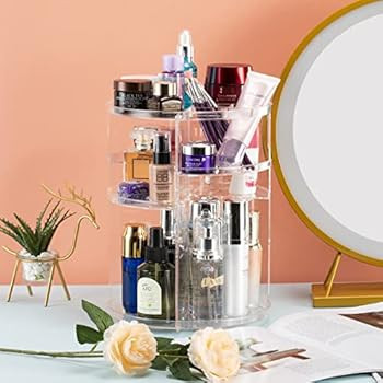Argox 360 Rotating Makeup Organizer,Large Capacity&Adjustable Multi-Function Cosmetic Storage Box... | Amazon (US)