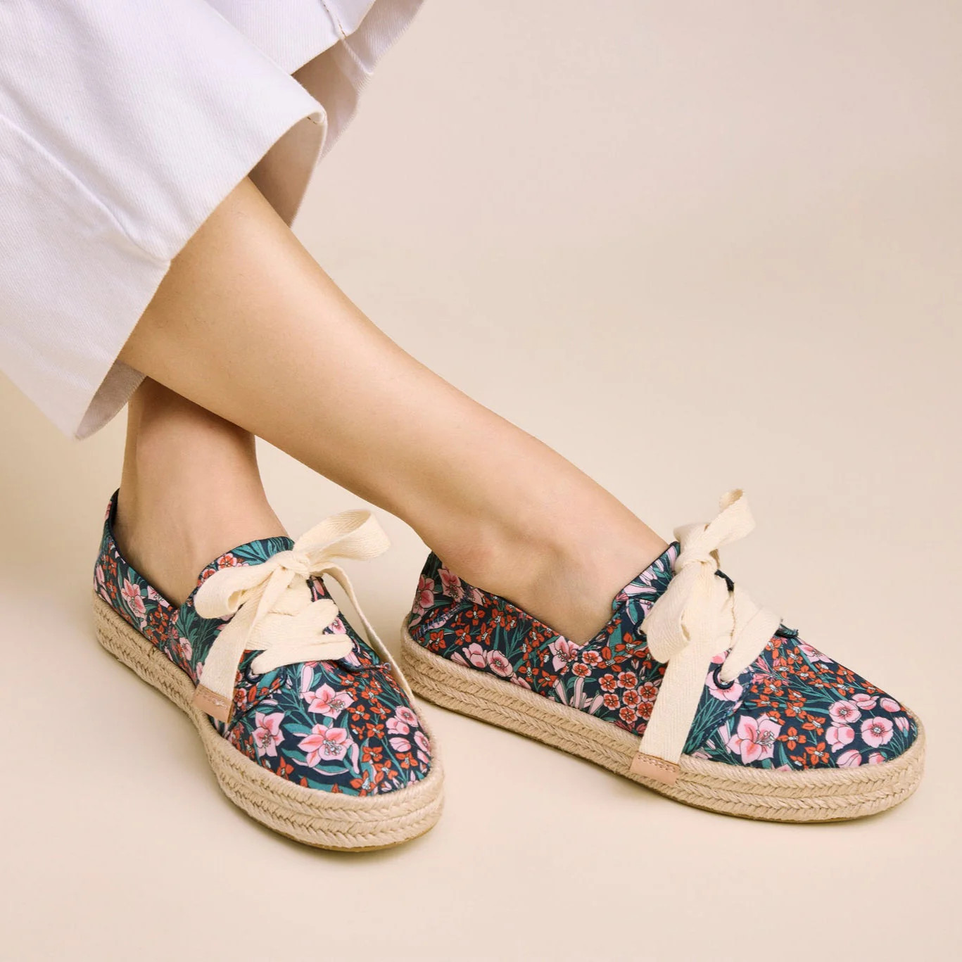 Carolina Lace-Up Espadrille Dark Teal Mountain Primrose | Toms EMEA