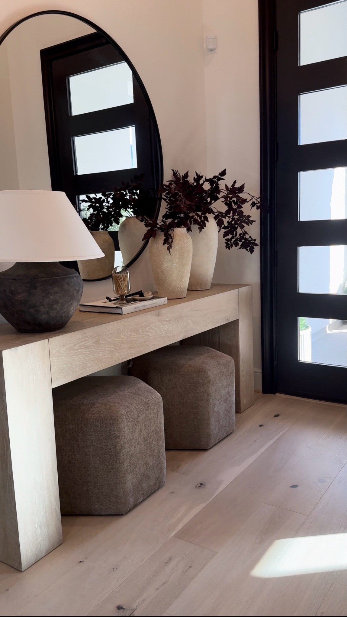This stunning console table and mirror comes in multiple colors. My mirror size is 48x48inches and console table is whitewashed  I’ve linked the rest of the items in this curation below! 🤎

Console table color - whitewashhed

Follow my LTK @decor.snippets on the @shop.LTK app to view this post and get my exclusive app-only content!

#liketkit 
@shop.ltk