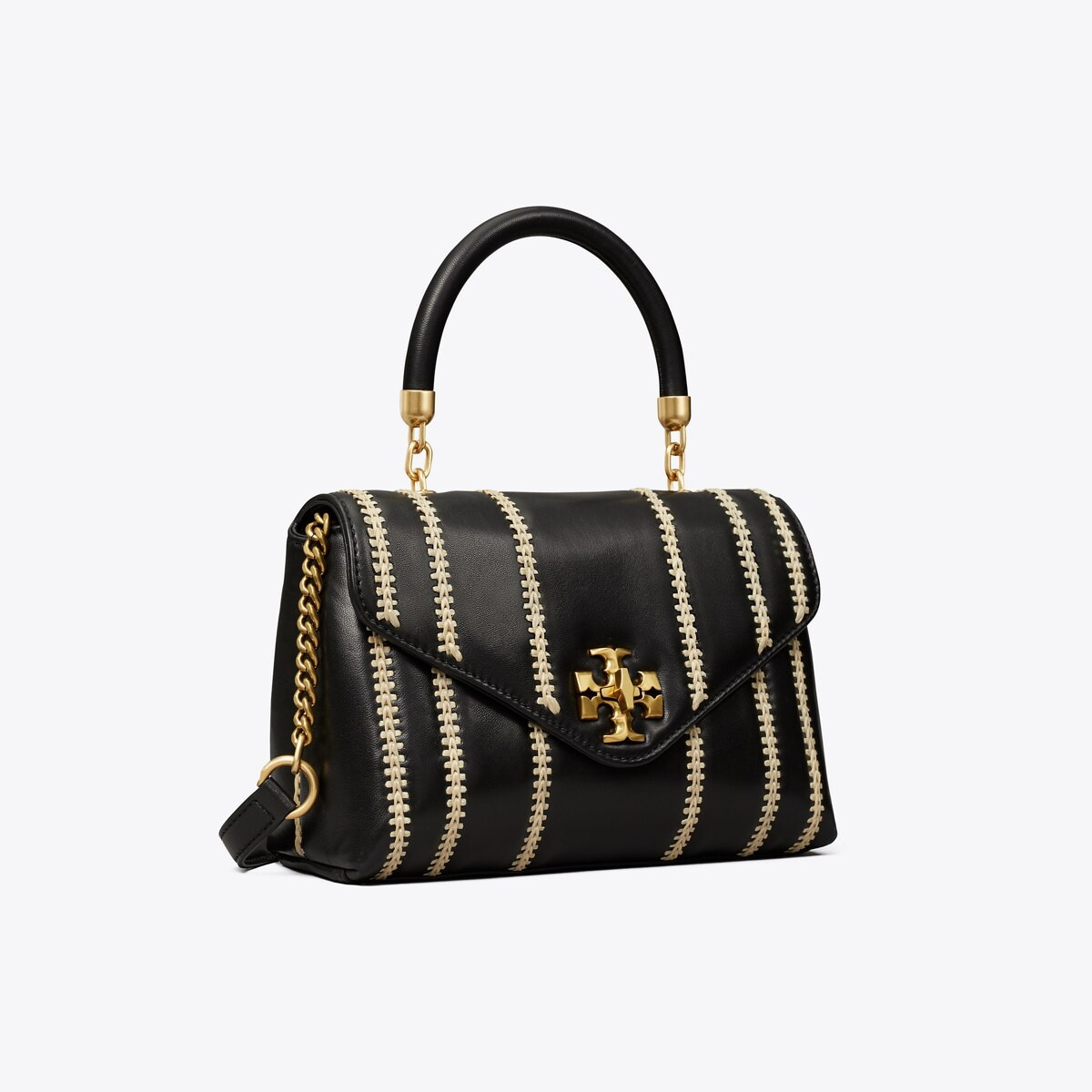 Small Kira Raffia Stripe Top-Handle Satchel | Tory Burch (US)