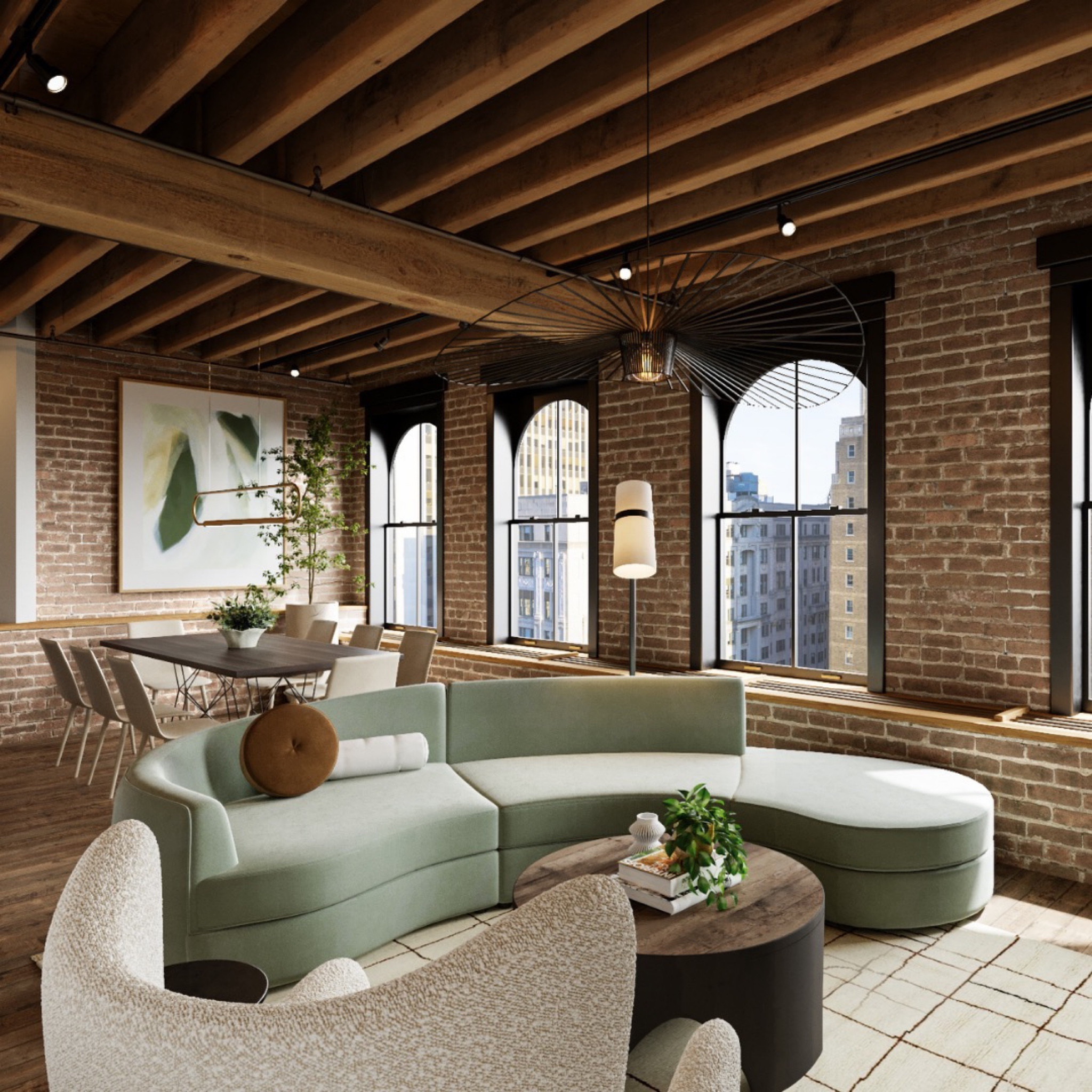 I wanted to find a way make soften the industrial style of this loft. This was achieves through brining in some furniture pieces that were a little more feminine in style. See pieces that made this look below 👇🏻 

#LTKhome