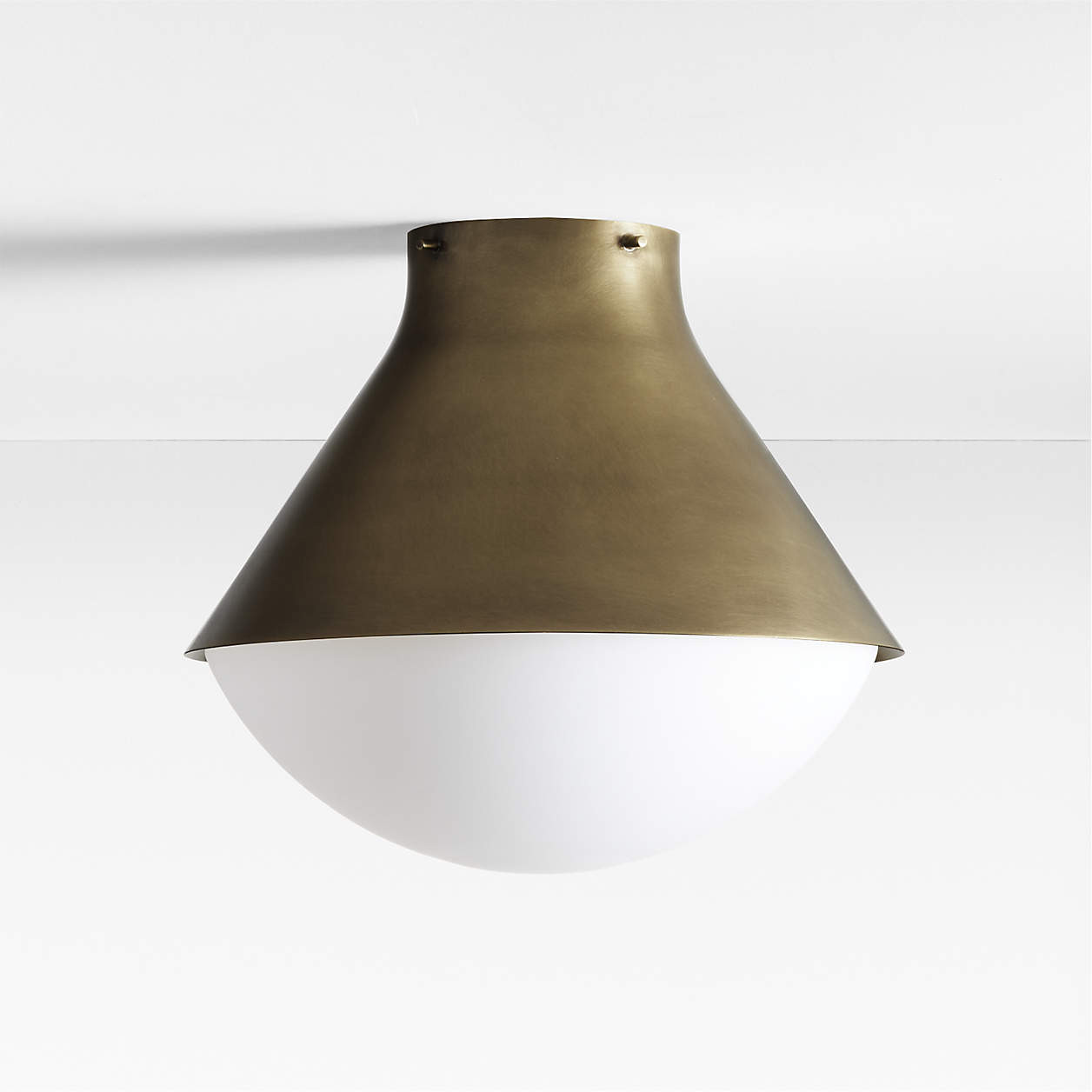 Rainier Black Conical Flush Mount Light 13.7" + Reviews | Crate & Barrel | Crate & Barrel