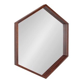 Kate and Laurel Hutton Hexagon Mirror - 29.5x33.5 (Brown) | Bed Bath & Beyond