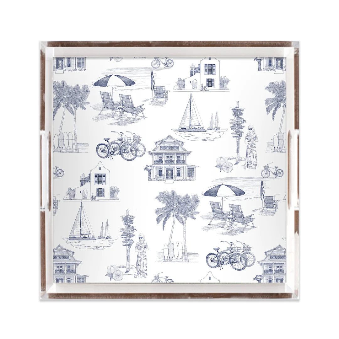 Florida Toile Lucite Tray | Katie Kime Inc