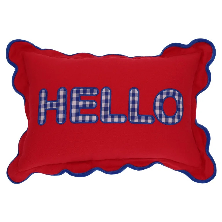 Way To Celebrate Patriotic Decorative Pillow, Hello Design, Red/White/Blue, 20" x 14.5" | Walmart (US)