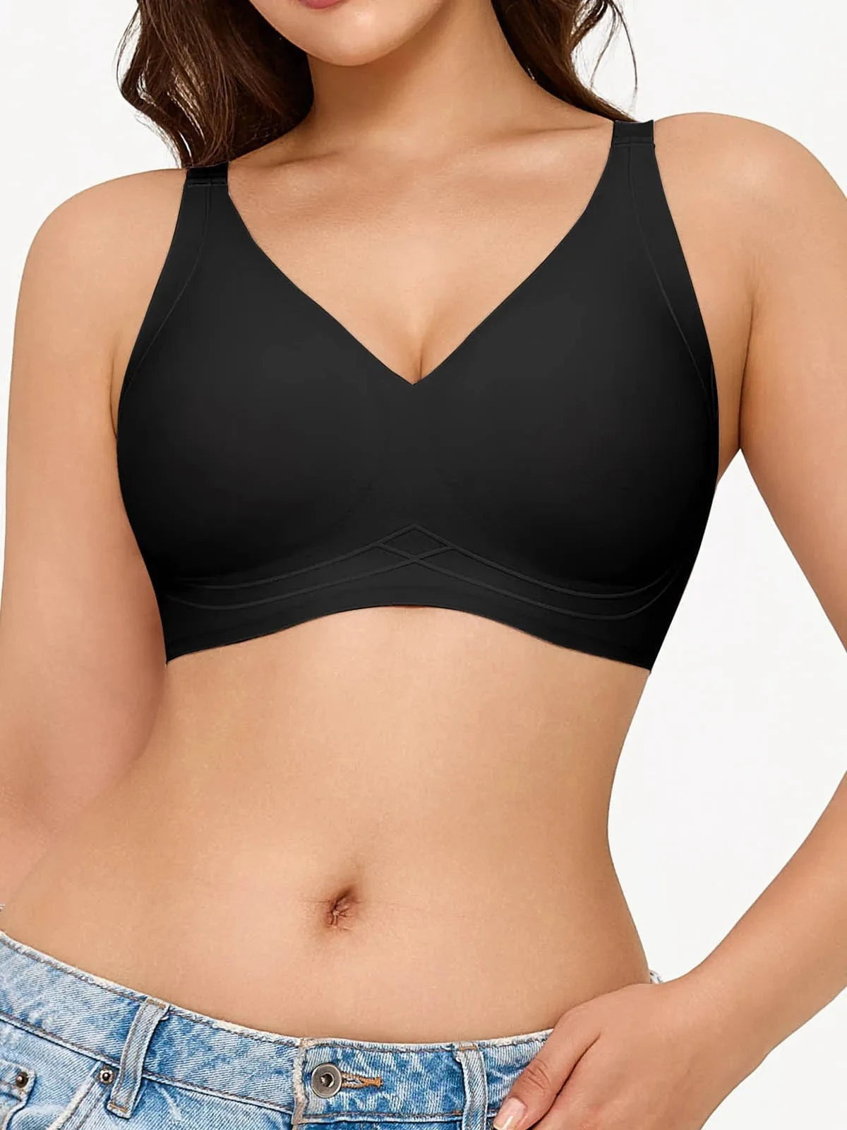 Seamless Wireless Comfort Bra - Black / XXL | Popilush