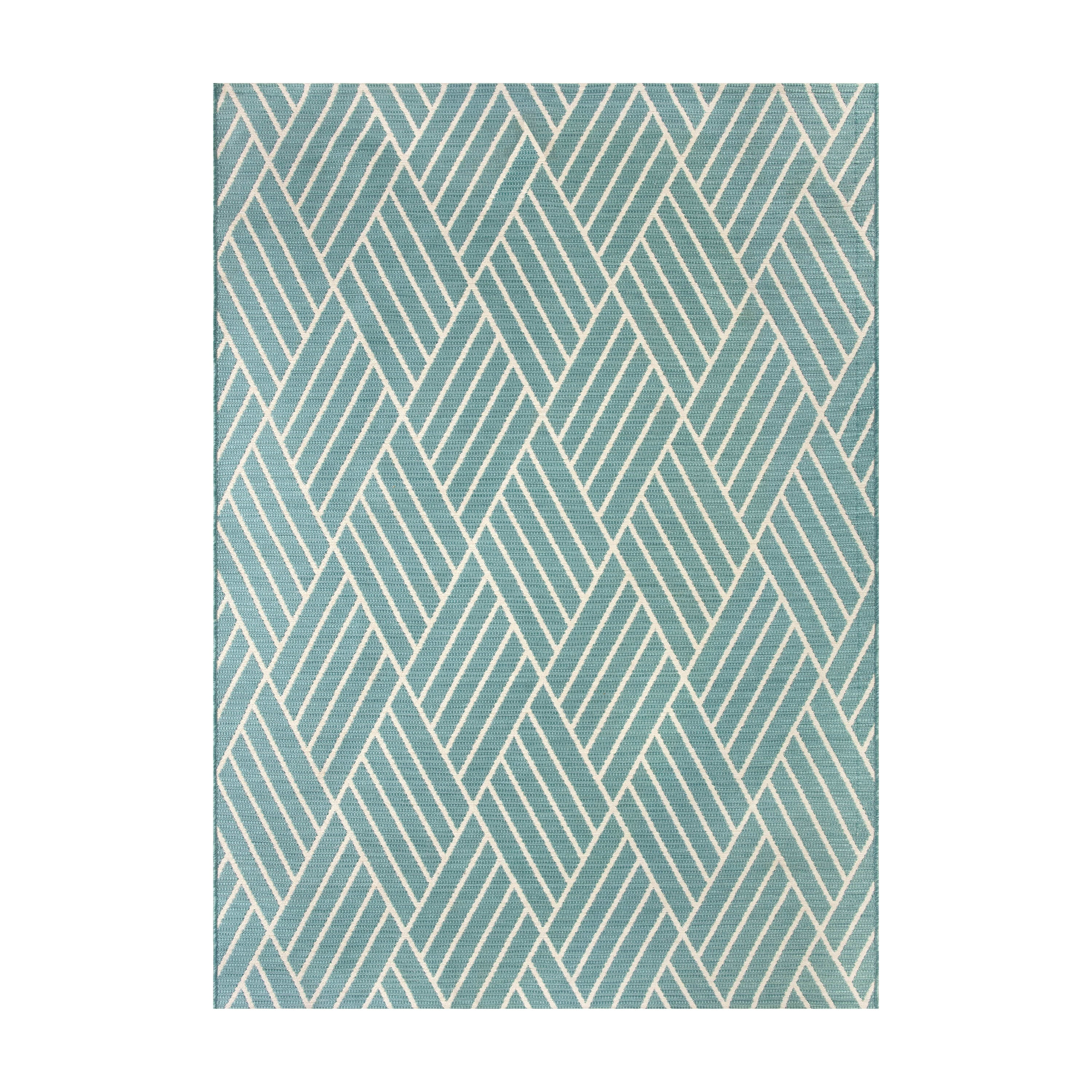 Better Homes & Gardens 7' x 10' Turquoise Diamond Outdoor Rug | Walmart (US)