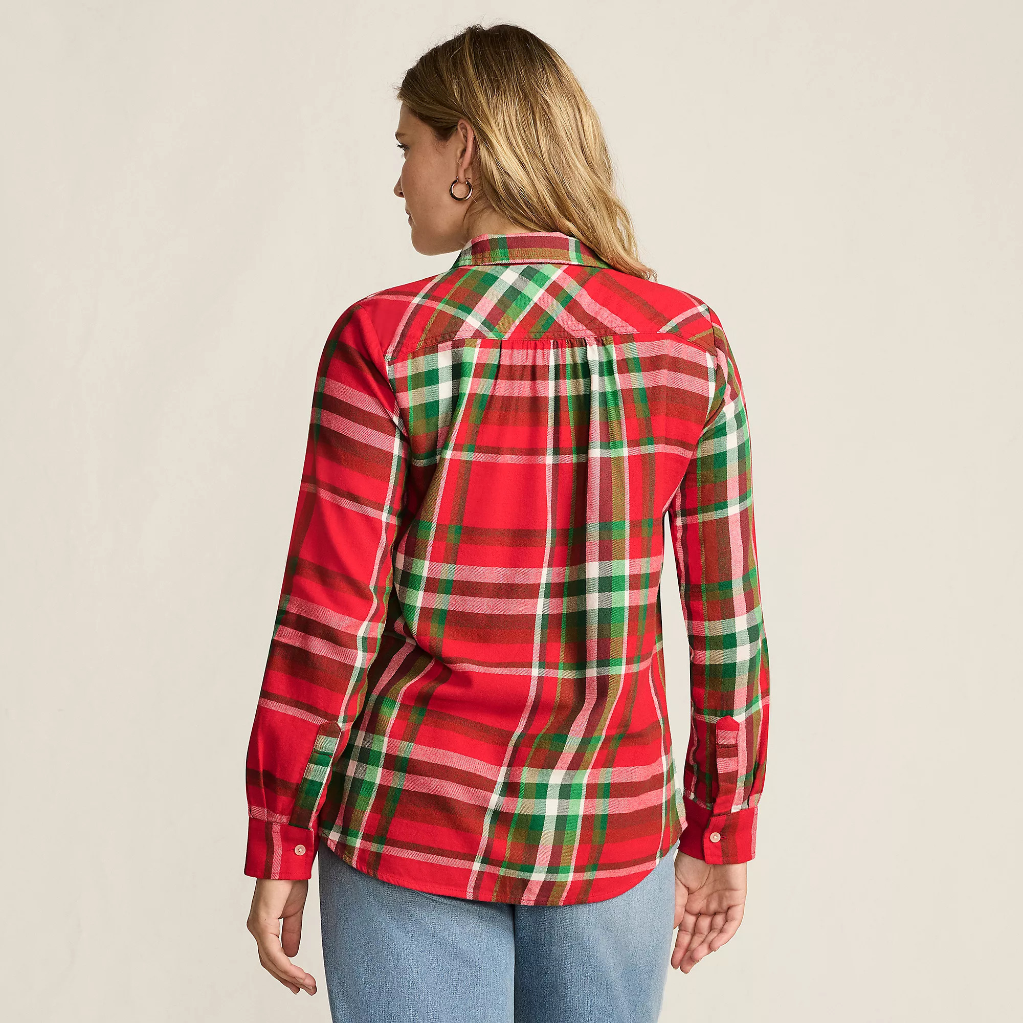 Flannel Boyfriend Long Sleeve Shirt | Lands' End (US)