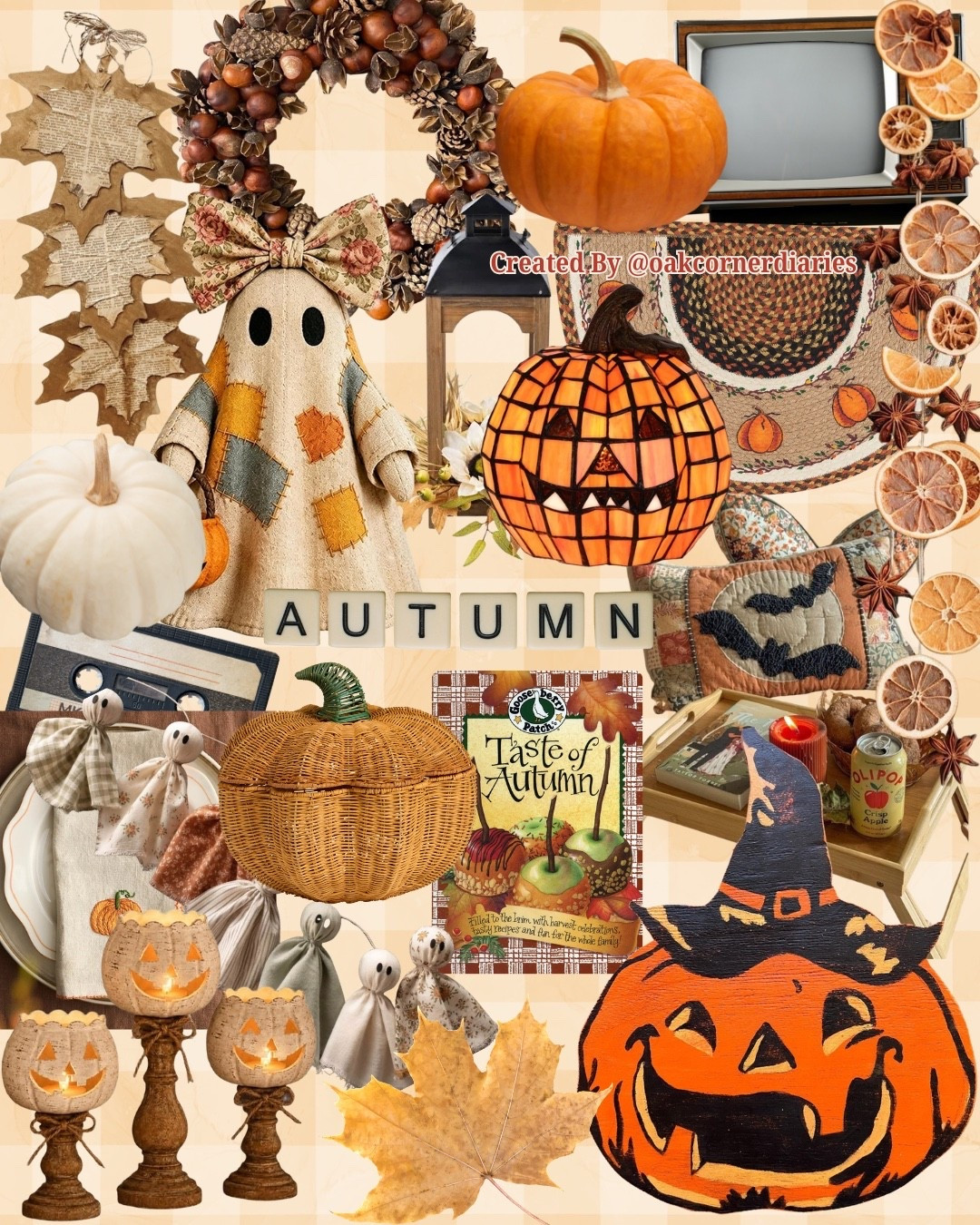 A little vintage, a little spooky, and very much FALL. 🎃🍂🧡

This autumn-inspired mix is all about nostalgic Halloween charm, vintage fall decor, warm gingham, pumpkins, dried oranges, acorns, pinecones, handmade ghosts, woven textures and cozy seasonal details.

I love a fall home that feels collected over time — where Halloween can be playful and whimsical without taking over the whole house. 👻🍁

Shop the fall + Halloween finds on my LTK!

#LTKHome #FallDecor #HalloweenDecor #AutumnDecor #VintageHalloween #FallHomeDecor #CozyHome #HalloweenHomeDecor #FallDecorIdeas #HomeDecor

#LTKSeasonal #LTKHome #LTKSaleAlert