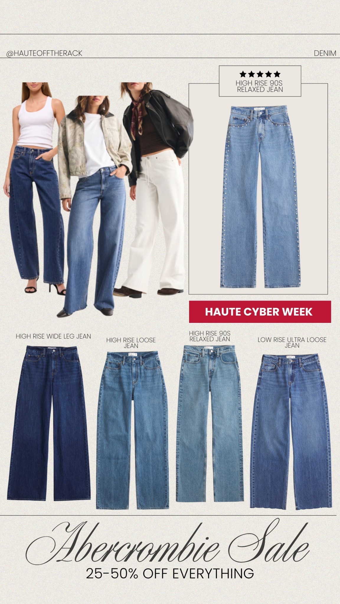 25-50% off everything on Abercrombie + take an extra 15% OFF with code: CYBERAF 

#abercrombie #denimsale #jeans #denimjeans #basics #widelegjeans
#cyberweek #blackfriday

#LTKHoliday #LTKCyberWeek #LTKGiftGuide