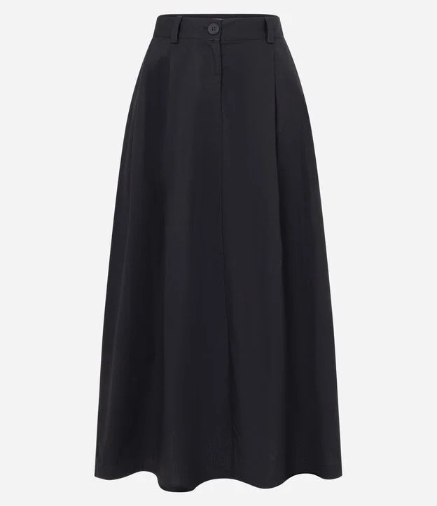 Saia New Midi em Tricoline com Cós Largo Preto | Renner (BR)