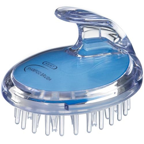 KENT SH1 BLU Scalp Scrubber Hair Brush & Scalp Exfoliator with 42 Soft Rubber Bristles for Distributing Shampoo and Conditioner, Shower Scalp Massage Tool | Amazon (US)