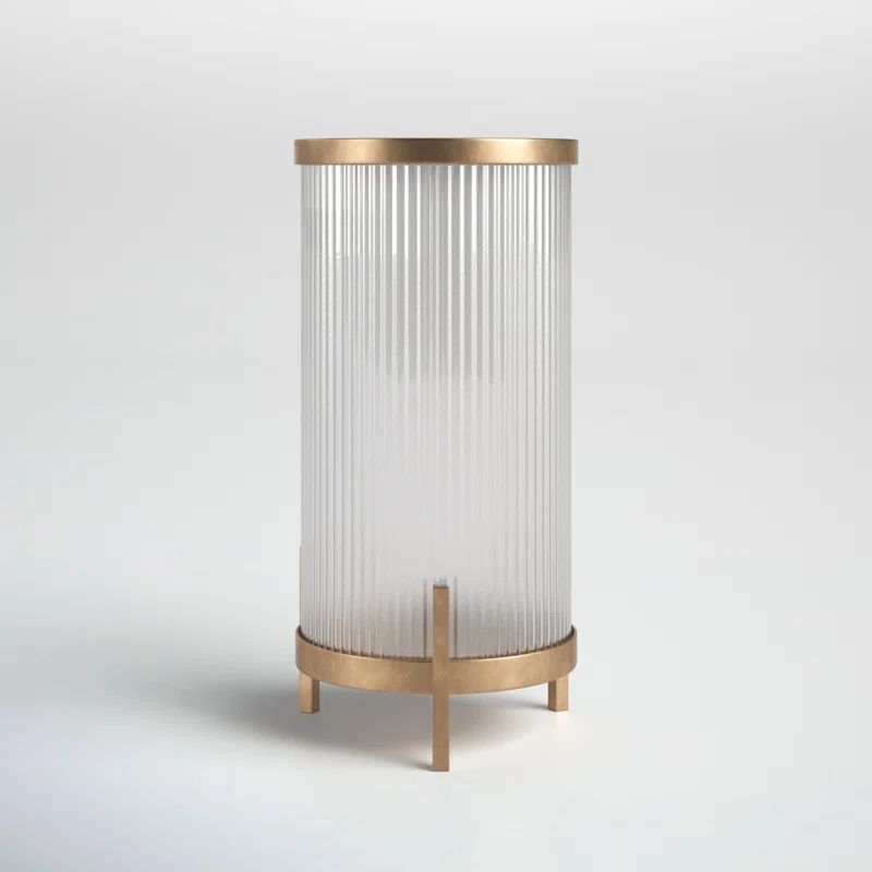 Naja 12.75'' Brass/Glass Tabletop | Wayfair North America