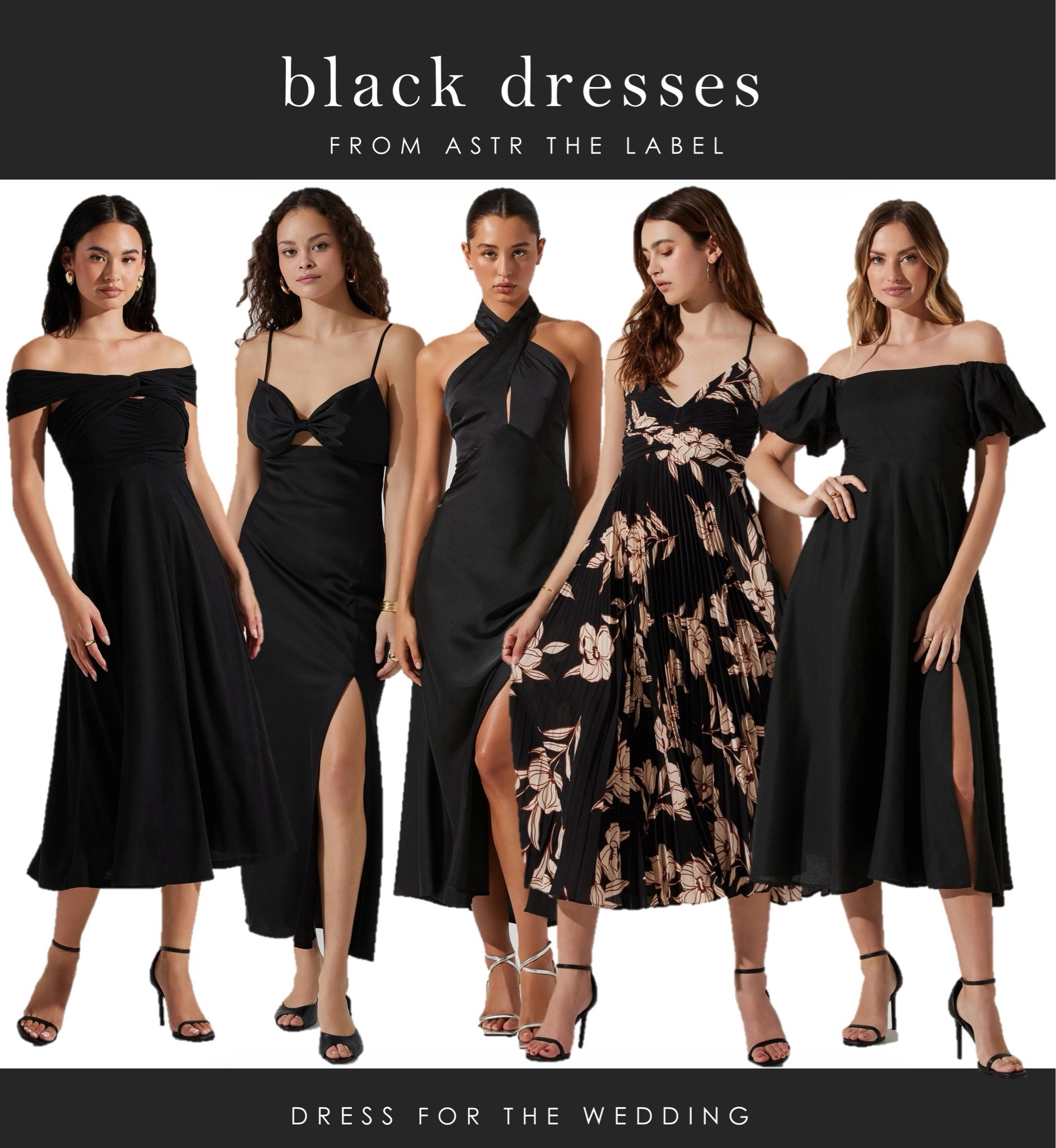 Wedding guest dress
Black dress 
Semi formal dress 
Cocktail dress 
Black dresses for wedding guests, black midi dress, black off the shoulder dress, cocktail dress, evening wedding, black halter dress, bridesmaid dresses, black dress under $200🖤 Follow Dress for the Wedding for more! wedding guest dresses, bridesmaid dresses, wedding dresses, mother of the bride dresses, cute outfits, affordable dresses, dresses under 100. 


#LTKWedding #LTKSeasonal #LTKParties