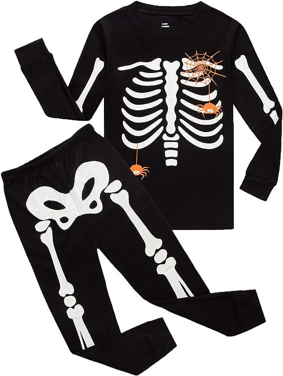 Little Pajamas Halloween Skeleton Glow In The Dark Pajamas Holiday Party Clothes Kids Clothes | Amazon (US)