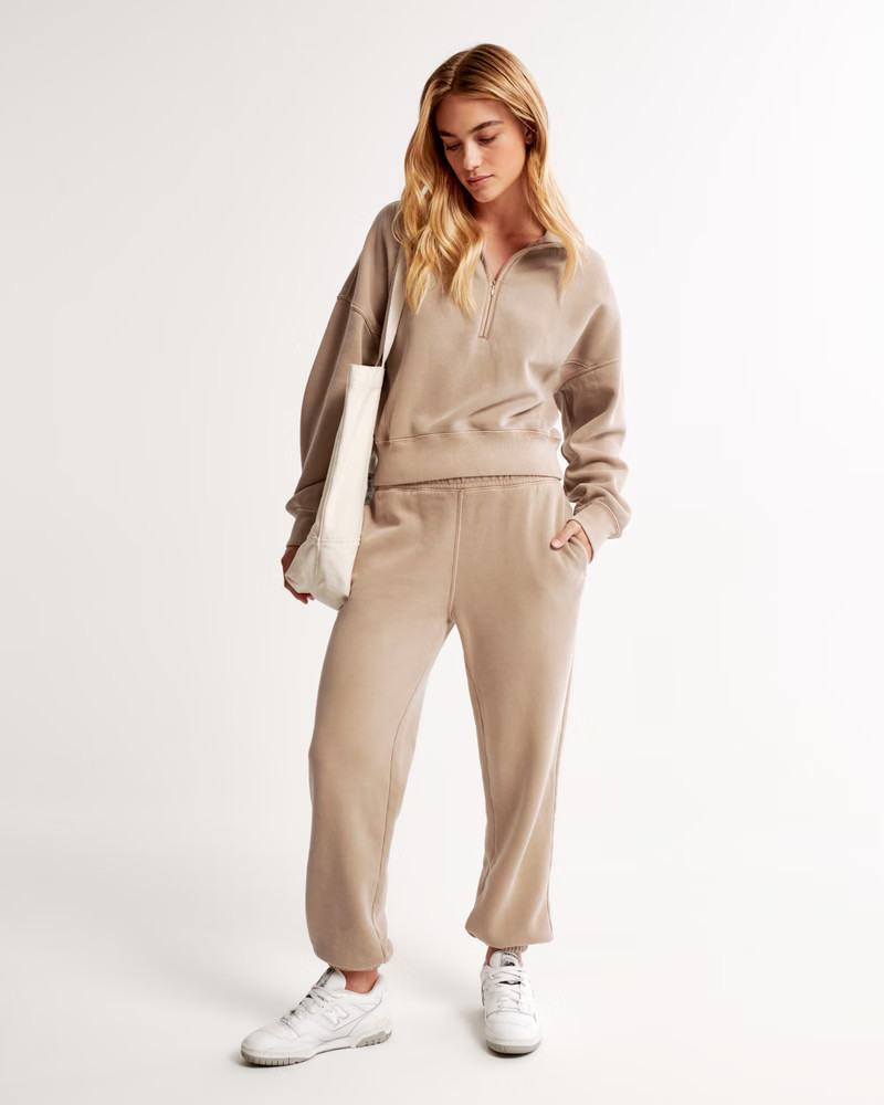 Women's Essential Sunday Half-Zip | Women's New Arrivals | Abercrombie.com | Abercrombie & Fitch (US)