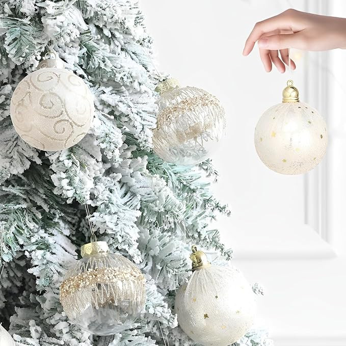 Christmas Champagne Gold Ball Ornaments 9 Pcs 3.15" Champagne Shatterproof Clear Large Plastic Gl... | Amazon (US)