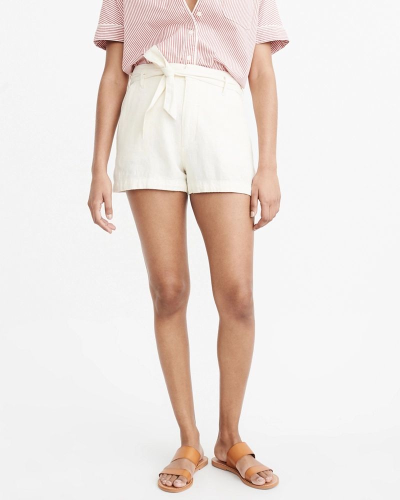 Tie Waist High-Rise Shorts | Abercrombie & Fitch US & UK