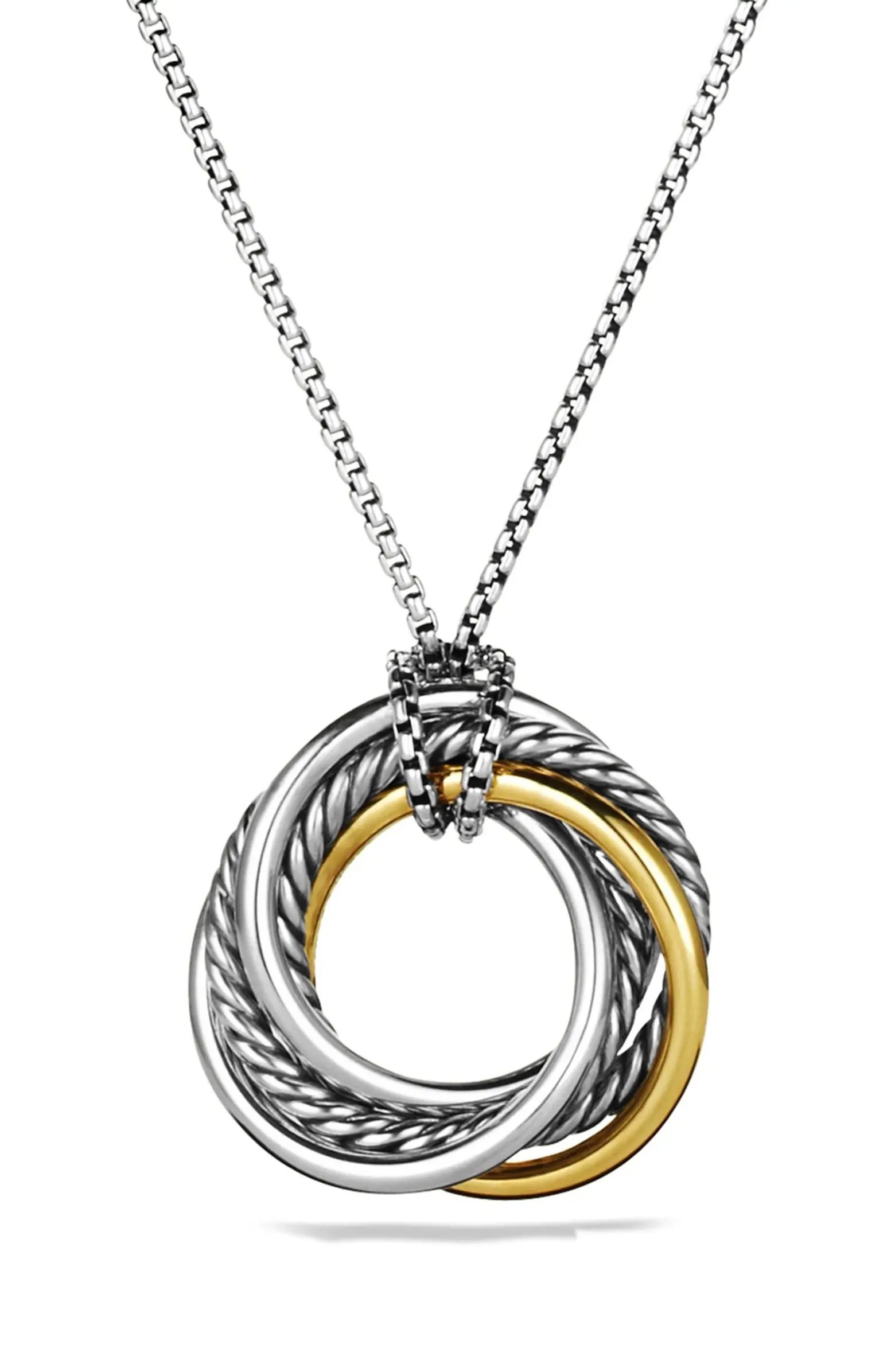 David Yurman Crossover Small Pendant with Gold on Chain | Nordstrom | Nordstrom