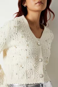 Diamante Pearl Trim Cardigan | Debenhams UK