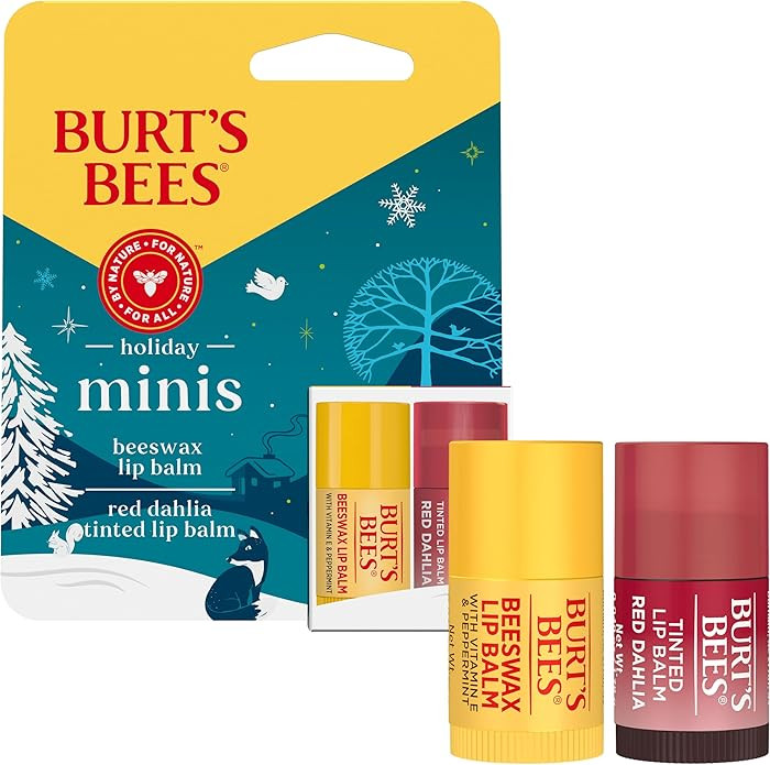 Burt’s Bees Holiday Minis Lip Balm Gift Set, Natural Origin Lip Care, 2 Tubes, 0.049 oz. | Amazon (US)