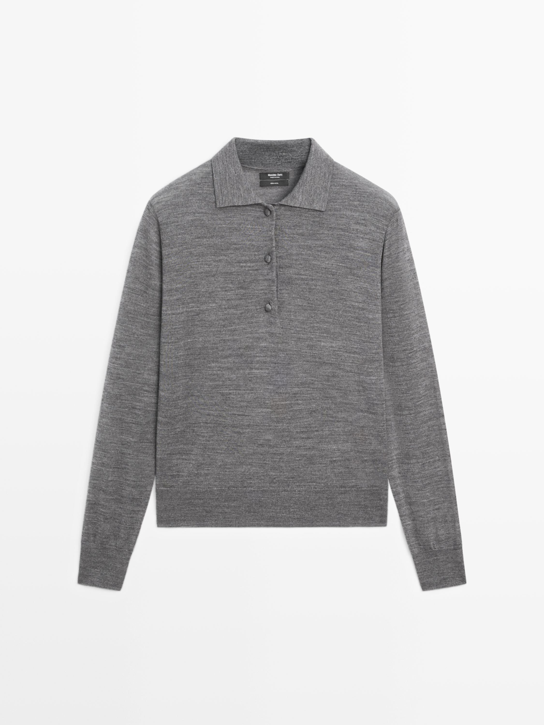 Wool knit polo sweater | Massimo Dutti NL