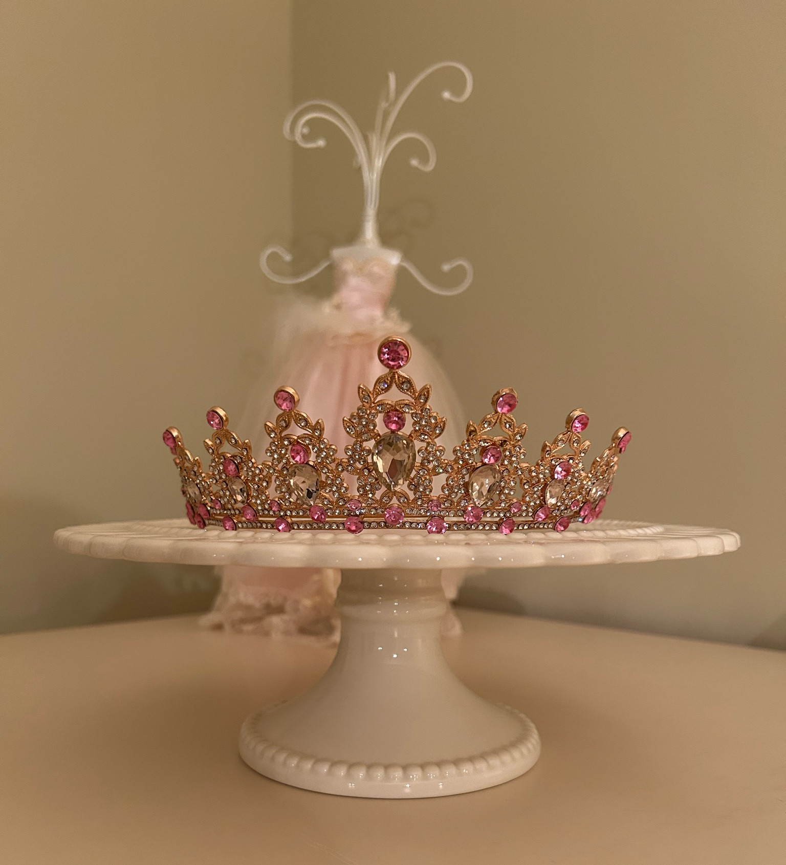 The most gorgeous pink jewel tiara 🎀 she’s even prettier in person…👑 #LTK #princesscore #tiara #coquette