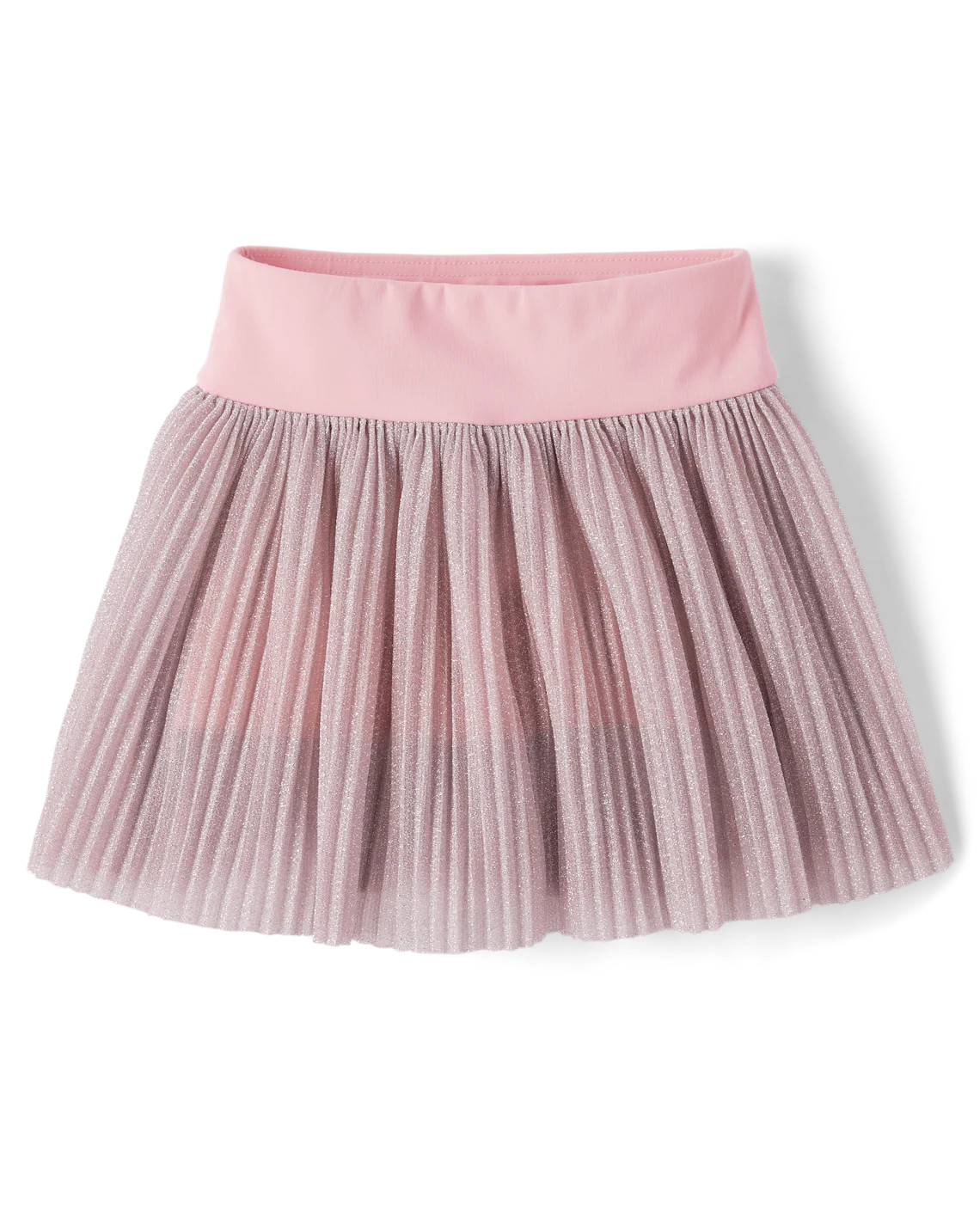 Girls Shimmer Pleated Mesh Skort - pink | The Children's Place