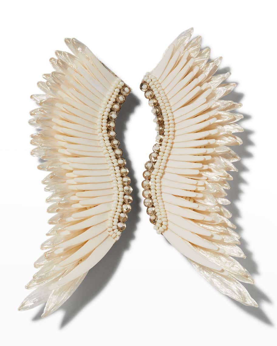 Mignonne Gavigan Raffia Madeline Earrings, White | Neiman Marcus