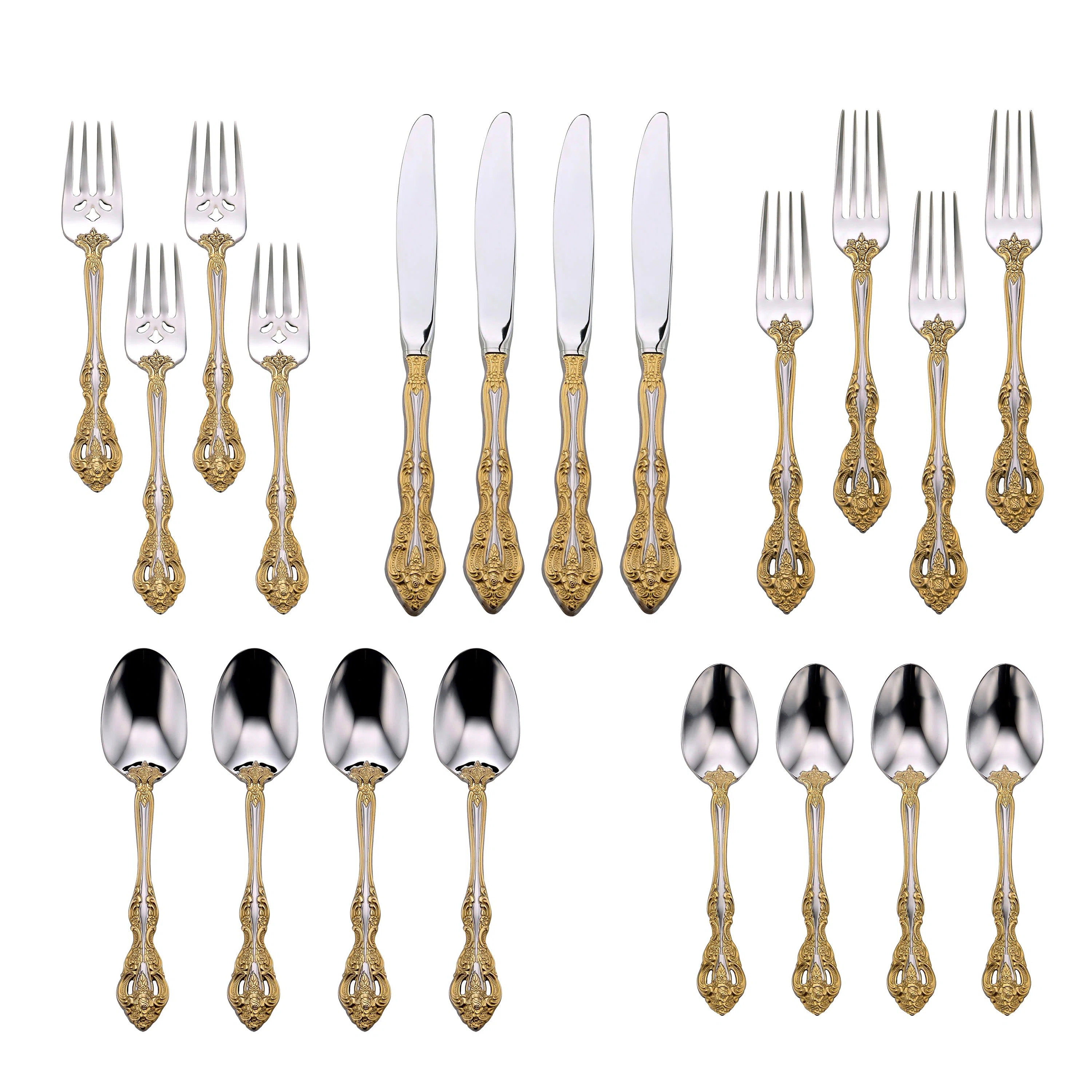 Oneida Golden Michelangelo 20 Piece Fine Flatware Set, Service For 4 | Wayfair North America