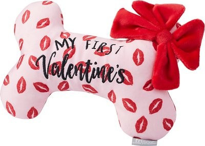 Frisco Valentine My First Valentine's Bone Reversible Plush Squeaky Dog Toy | Chewy.com