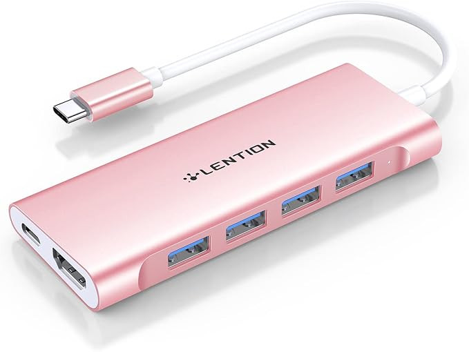LENTION USB-C Multi-Port Hub with 4K HDMI Output, 100W PD, 4 USB 3.0 5Gbps Compatible 2023-2016 M... | Amazon (US)