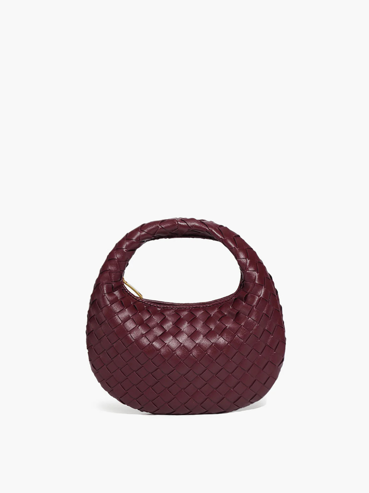 Rounded Woven Zipper Handbag | Commense