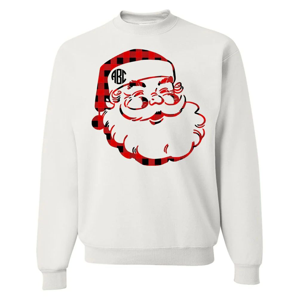 Monogrammed 'Plaid Santa' Crewneck Sweatshirt | United Monograms