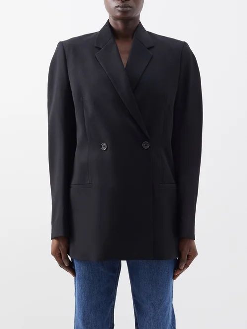 Toteme - Double-breasted Wool Jacket - Womens - Black | Matches (UK)