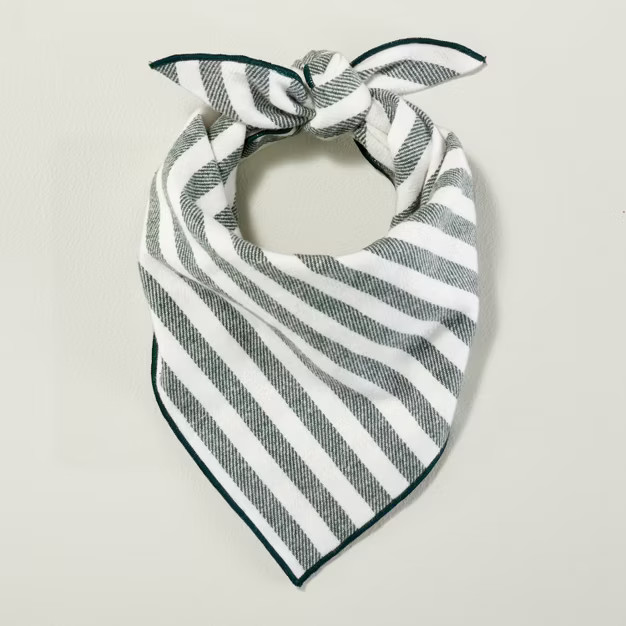 Allover Stripe Cotton Dog Bandana - Hearth & Hand™ with Magnolia Green/Cream OSFM | Target