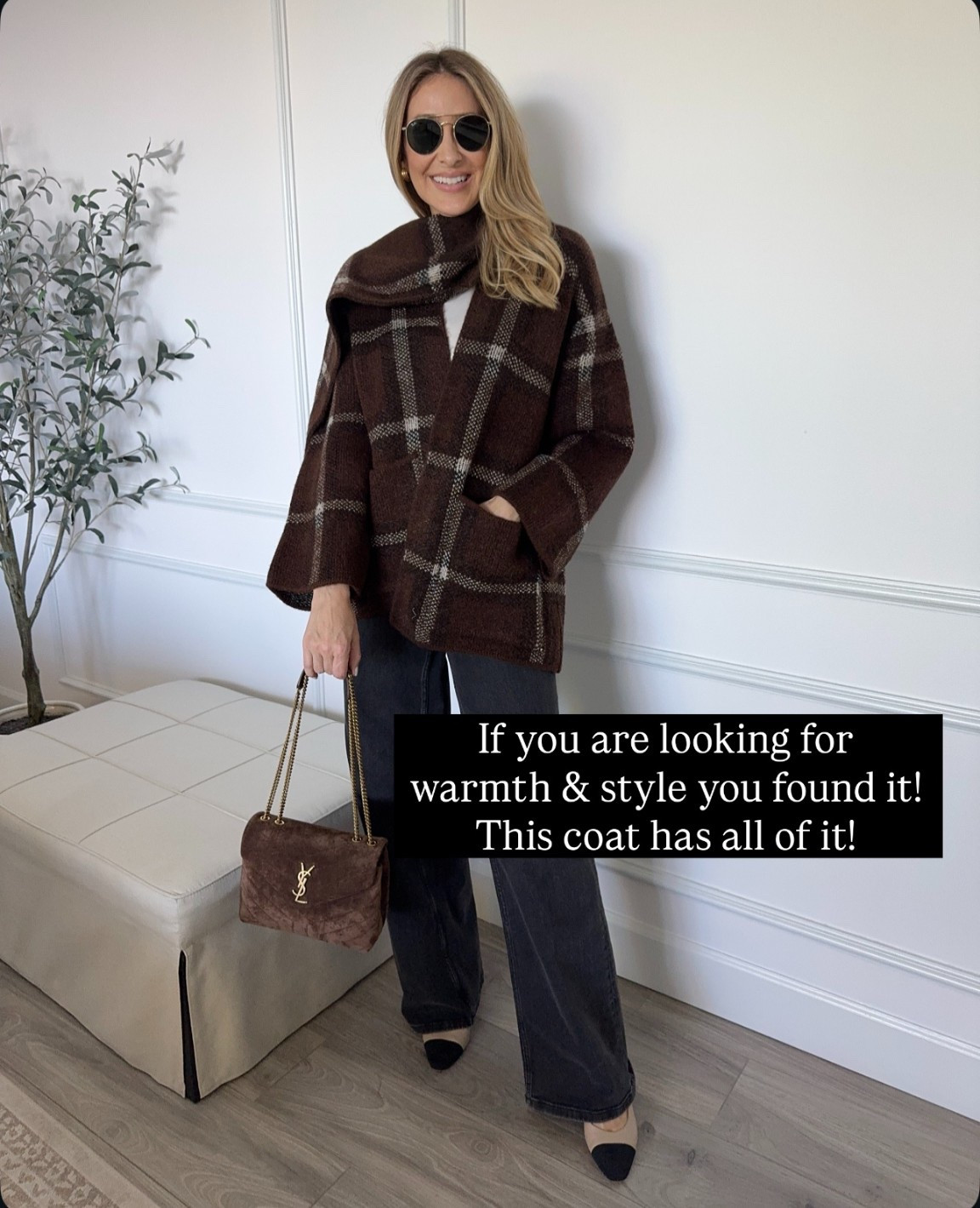 Beautiful, stylish & warm fall coat 
The quality is amazing!! 
Love that comes with the scarf. I am wearing a size small , runs tts 
Wearing a size small on these pants 
Long version , I am 5’9” for your reference 


#LTKTall #LTKTravel #LTKOver40