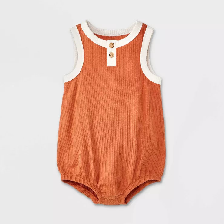 Baby Solid Henley Romper - Cat & Jack™ | Target