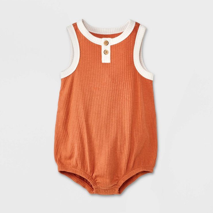 Baby Solid Henley Romper - Cat & Jack™ | Target