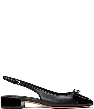 kate spade new york Deco Bow Leather Slingback Patent Cap Toe Flats - 10 | Dillard's