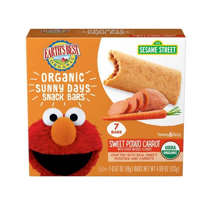 Earth's Best Organic Sesame Street Sweet Potato Carrot Sunny Days Snack Bars - 7ct/0.67oz Each | Target