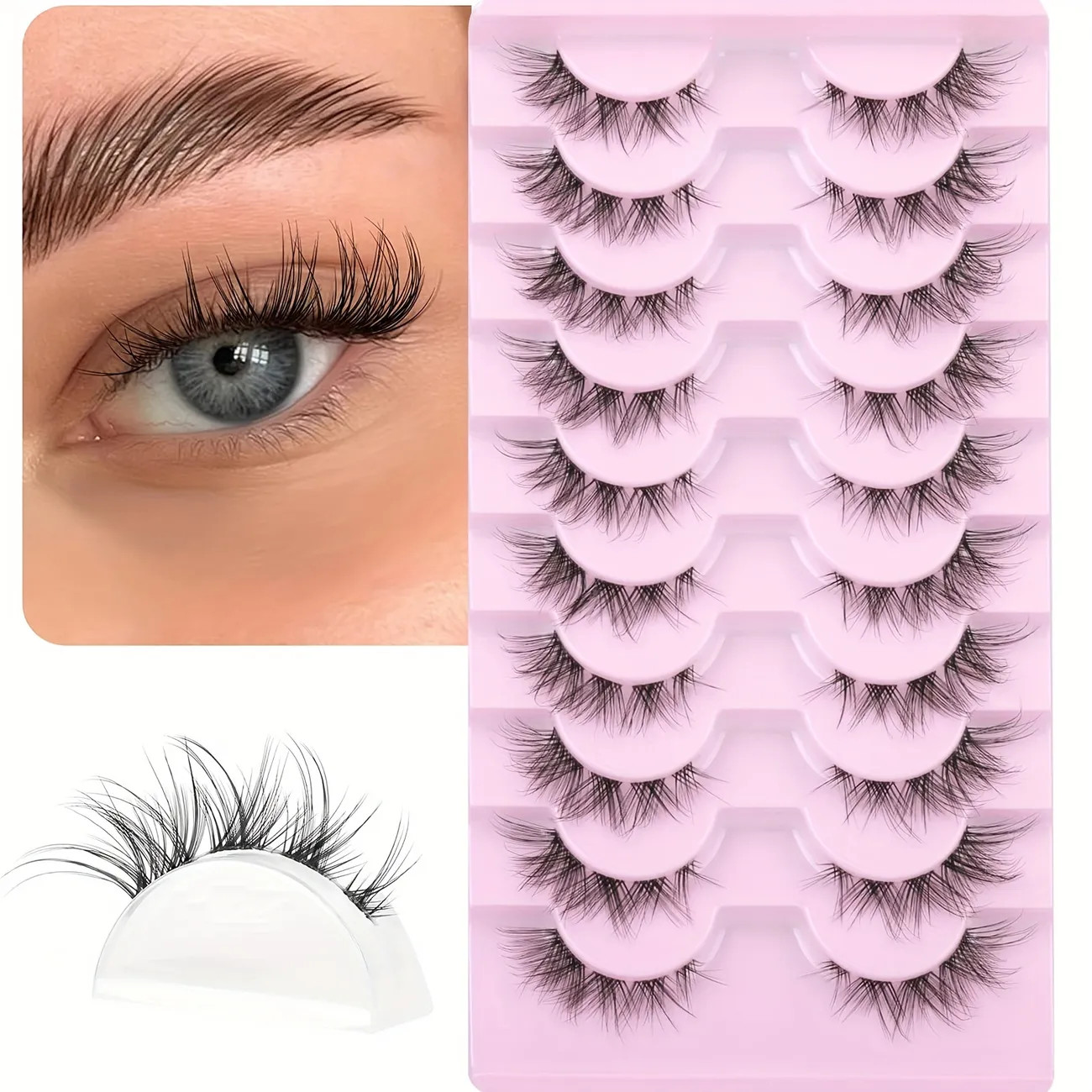 Cluster Lashes Natural Look, Wispy Manga Eyelash Extensions Strip,  Cat Eye Lashes With Transpare... | Temu Affiliate Program
