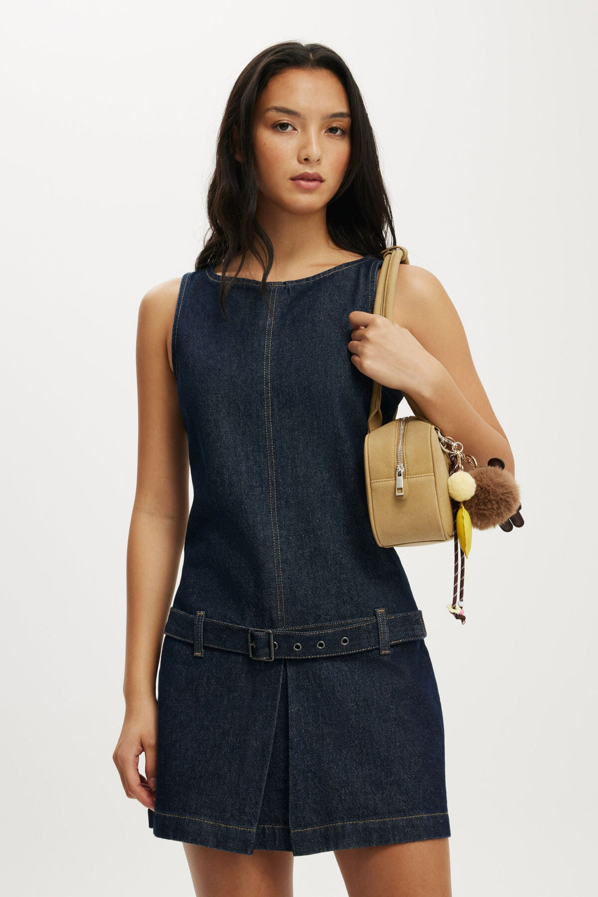Luisa Belted Denim Mini Dress | Cotton On (US)