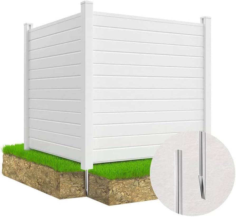 Air Conditioner Fence Trash Can Screen Fence 50"W X 50"H Pool Equipment Fence Enclosure Vinyl Pri... | Amazon (US)