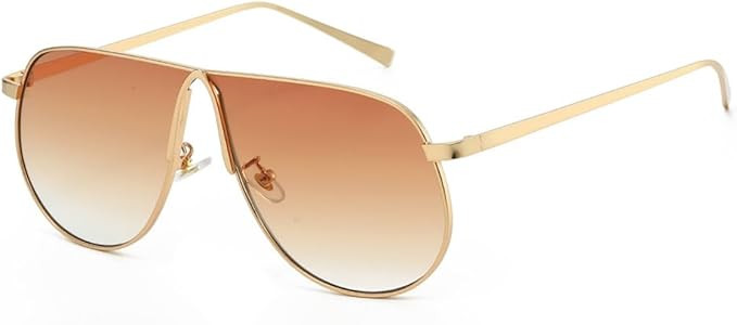 Oversized Aviator Sunglasses for Women Men 70s Gold Metal Frame Square Aviator Sun Glasses Big Sh... | Amazon (US)