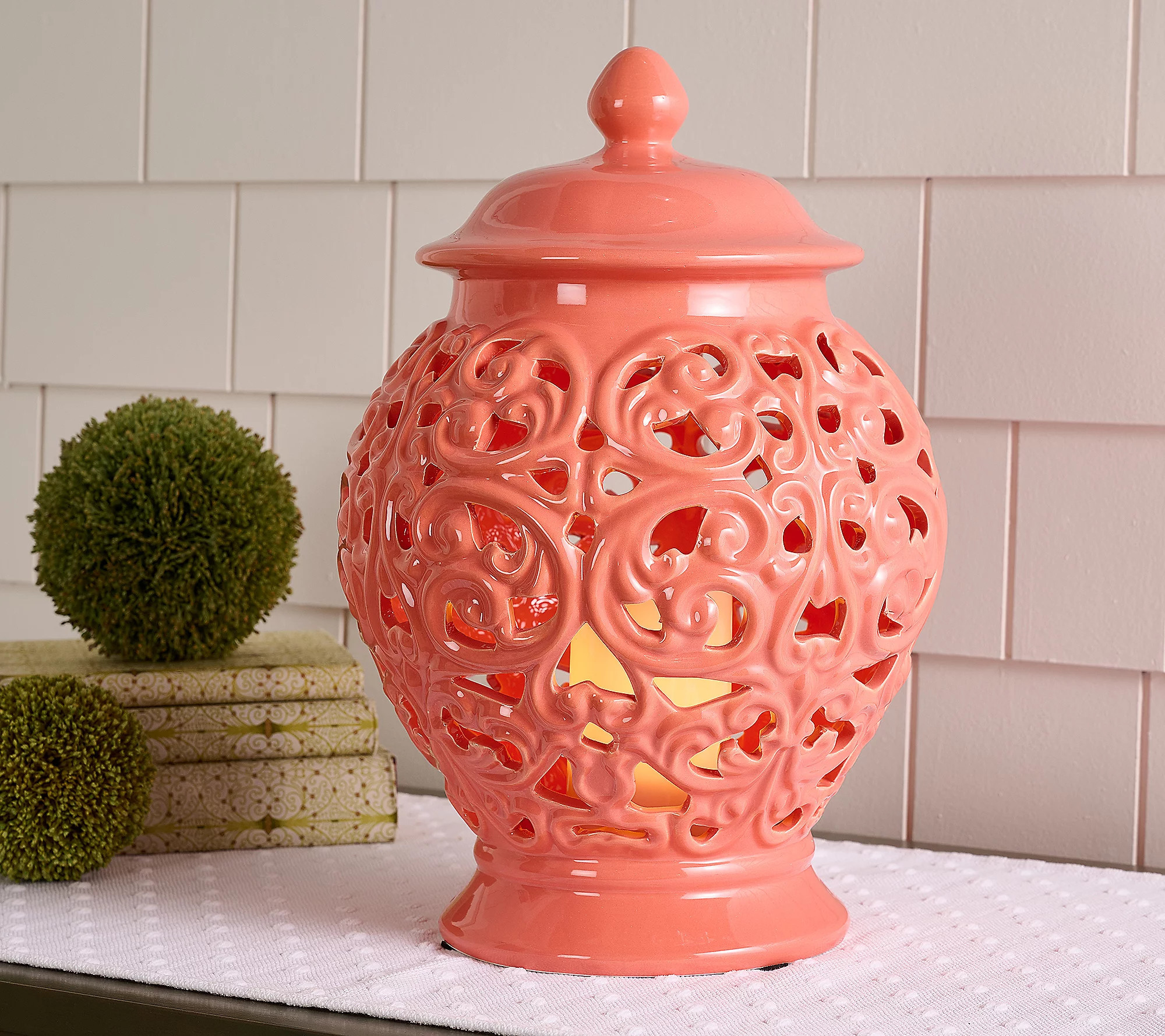 16"" Indoor/Outdoor Flickering Flame Ceramic Urn by Valerie | QVC